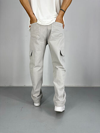 Erkek Premium Kalite Gri Kargo Pantolon COC2398
