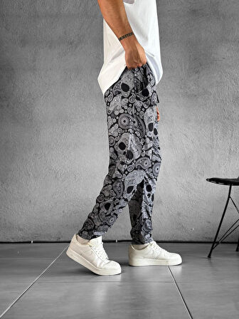 Erkek Kurukafa Desenli Pantolon COC2394