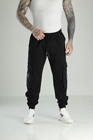 Erkek Kargo Cepli Siyah Pantolon COC2393