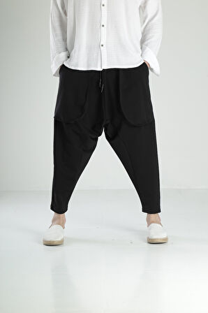 Double Face Avangard Siyah Şalvar COC2370