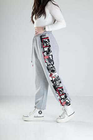 Çizgi Roman Desenli Gri Jogger COC2348