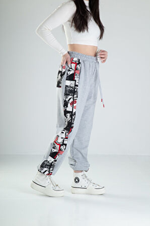 Çizgi Roman Desenli Gri Jogger COC2348