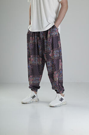 Çiçek Desenli Pileli Yarım Şalvar COC2341