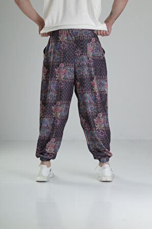 Çiçek Desenli Pileli Yarım Şalvar COC2341