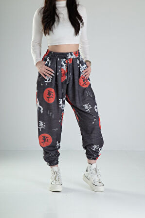 Chinese Desenli Pileli Yarım Şalvar COC2318