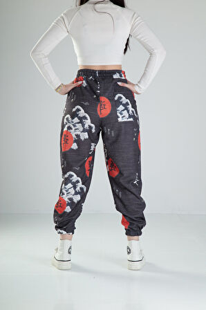 Chinese Desenli Pileli Yarım Şalvar COC2318