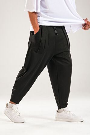 Cep Detaylı Siyah Baget Pantolon COC2305