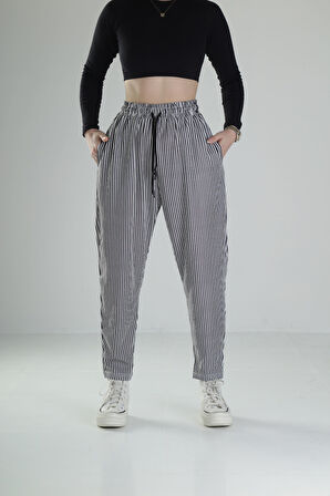 Bürümcük Kumaş Çizgili Baget Pantolon COC2475