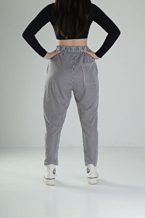 Bürümcük Kumaş Çizgili Baget Pantolon COC2475