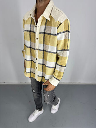 Buldan Kumaş Sarı Ekose Gömlek COC2466