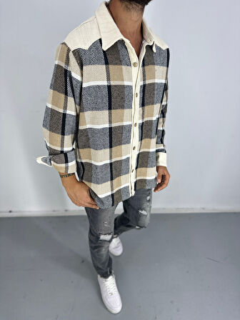 Buldan Kumaş Kahve Ekose Gömlek COC2465