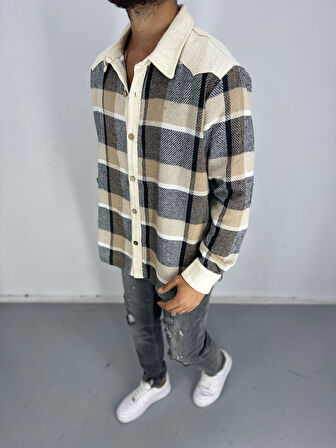 Buldan Kumaş Kahve Ekose Gömlek COC2465