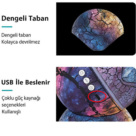 Yaratıcı Dinozor Yumurtası LED Yıldız Galaxy Projektör Gece Lambası Yıldız Işığı Hoparlör