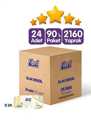 Fibril Care Papatya Kokulu Islak Mendil 24x90 Lı Paket 2160 Yaprak F2006-24