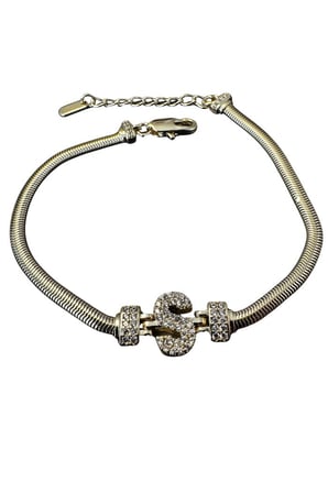 Uretti - Nerman 4053 4025 S Harfli Taşlı Gold Bileklik