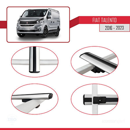 Fiat Talento 2016-2021 Arası ile Uyumlu BASIC Model Ara Atkı Tavan Barı Gri 2 Adet