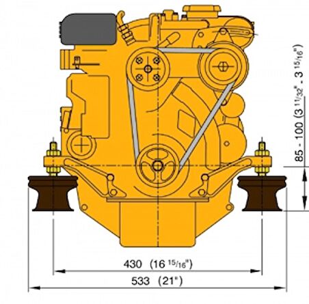 Vetus Diesel M218 deniz motoru 16 HP