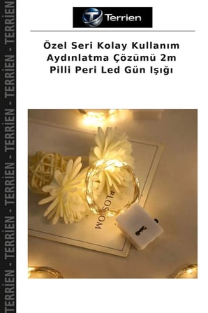 Özel Seri Kolay Kullanım Aydınlatma Çözümü 2m Pilli Peri Led Gün Işığı