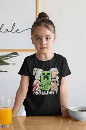 Tasarım Minecraft Baskılı Unisex Oyun Çocuk Tişört (1-12 YAŞ)