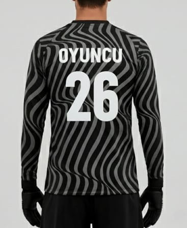 Kaleci Esnek Uzun Kol Futbol Forma ve Şort Siyah (Kişiye Özel İsim ve Numara Baskı)