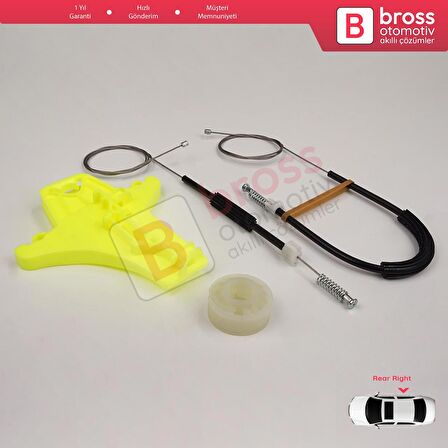 VW Amarok MK1 2H 2010-2022 4-Kapı Pickup 2H7839402 İçin Elektrikli Arka Sağ Cam Kriko Tamir Seti