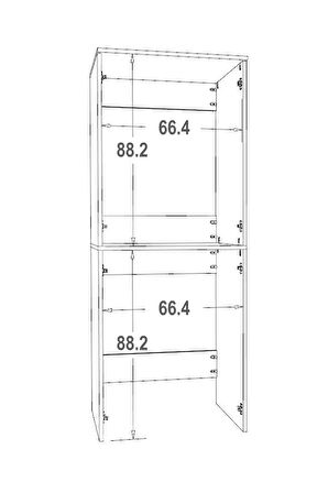 ÇAMAŞIR-KURUTMA MAKİNE DOLABI PARLAK BEYAZ MDFLAM DLP003