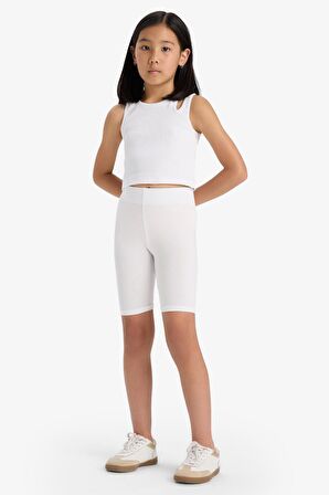 Kız Çocuk Biker Penye 2'li Tayt