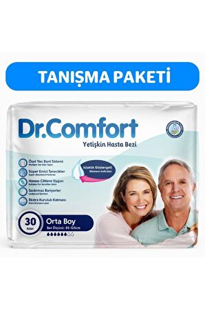 Yetişkin Bel Bantlı Hasta Bezi Medium 30'lu 1 paket 30 adet