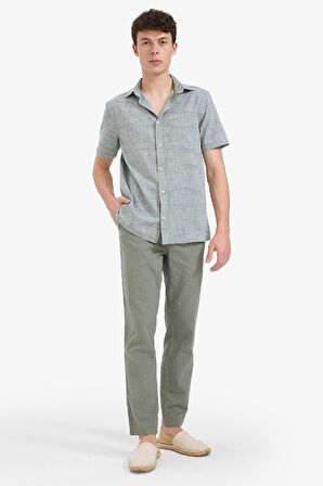 DeFacto Yazlık Beli Lastikli Jogger Pantolon Slim Fit Dar Kesim Düz Paça Pamuklu Cepli D2671AX25SMKH422