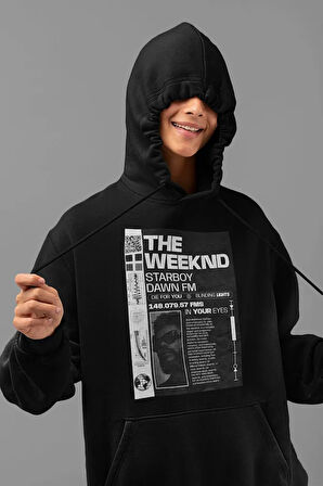 The Weeknd Rapper Starboy Dawn Fm Baskılı Unisex Oversize Hoodie
