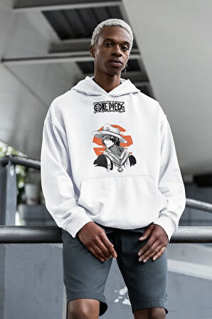 One Piece Baskılı Unisex Oversize Anime Hoodie