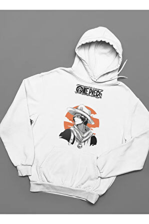 One Piece Baskılı Unisex Oversize Anime Hoodie