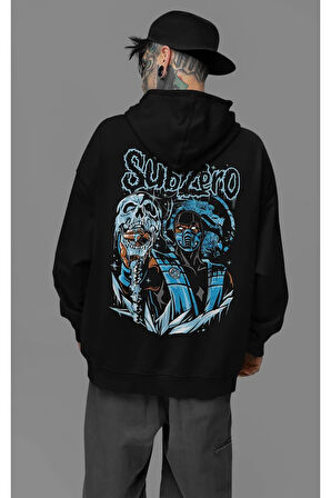 Subzero Baskılı Unisex Oversize Anime Karakter Hoodie
