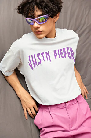 Justin Bieber Baskılı Unisex Oversize Şarkıcı Tişört