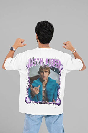 Justin Bieber Baskılı Unisex Oversize Şarkıcı Tişört
