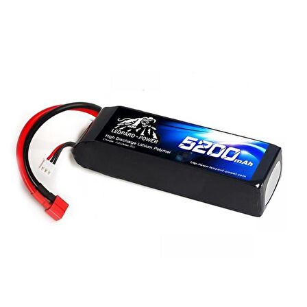 Leopard Power 5200 mAh 22.2V 6S 40C Lityum Polimer Lipo Batarya Pil T Plug