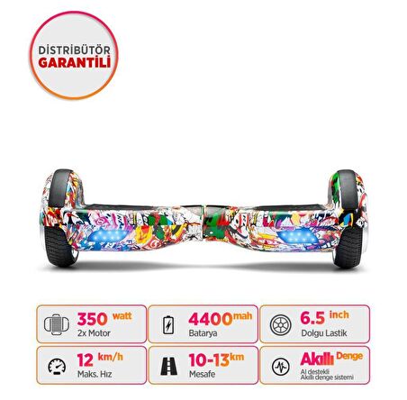 Smart Balance Elektrikli Kaykay Hoverboard Scooter 6.5 Inch Grafity Desenli 19