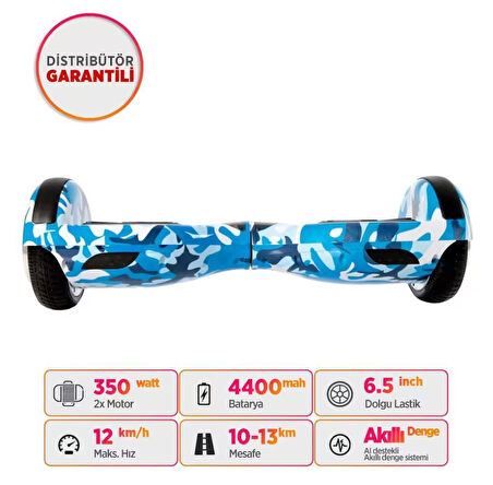 Citymate Elektrikli Kaykay Hoverboard Scooter 6.5 Inch Grafity Desenli D03