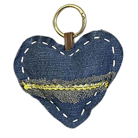 Uretti - Ege 7366 5077 El Yapımı Kalp Model Püskül Şerit Anahtarlık