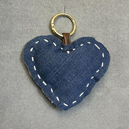 Uretti - Ege 7366 5077 El Yapımı Kalp Model Püskül Şerit Anahtarlık