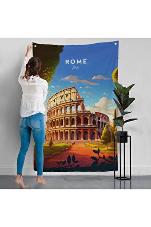 Roma İtalya Kolezyum Duvar Örtüsü-7701