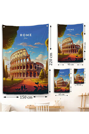 Roma İtalya Kolezyum Duvar Örtüsü-7701