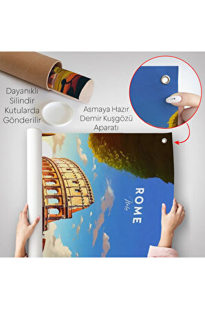 Roma İtalya Kolezyum Duvar Örtüsü-7701