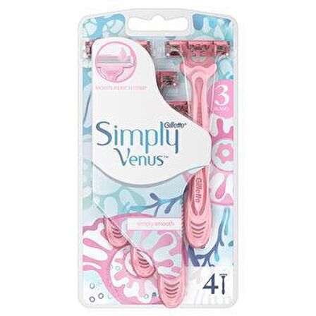 Gillette Simply Venus 3 Kullan At Kadın Tıraş Bıçağı 4'lü