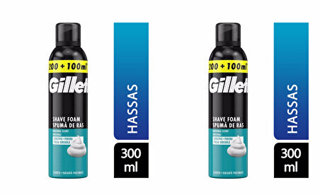 Gillette Tıraş Köpüğü 300 ml Hassas -2 adet 