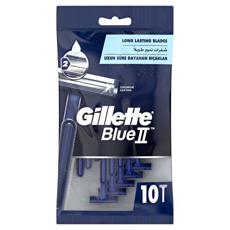 Gilette Blue 2 10'lu Çift Bıçaklı Tüm Cilt Tipleri İçin Kullan At Tıraş Bıçağı
