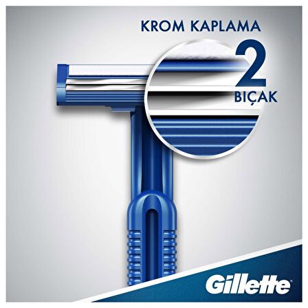 Gilette Blue 2 10'lu Çift Bıçaklı Tüm Cilt Tipleri İçin Kullan At Tıraş Bıçağı