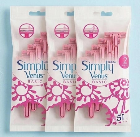 Gillette Venus Simply 2 Basic Kadın Tıraş Bıçağı 5'li x 3 Paket