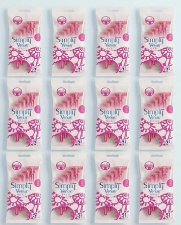 Gillette Venus Simply 2 Basic Kadın Tıraş Bıçağı 5'li x 12 Paket
