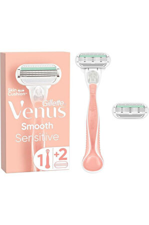 Gillette Venus Smooth Sensitive Tıraş Makinesi ve 2 Adet Yedek Başlık